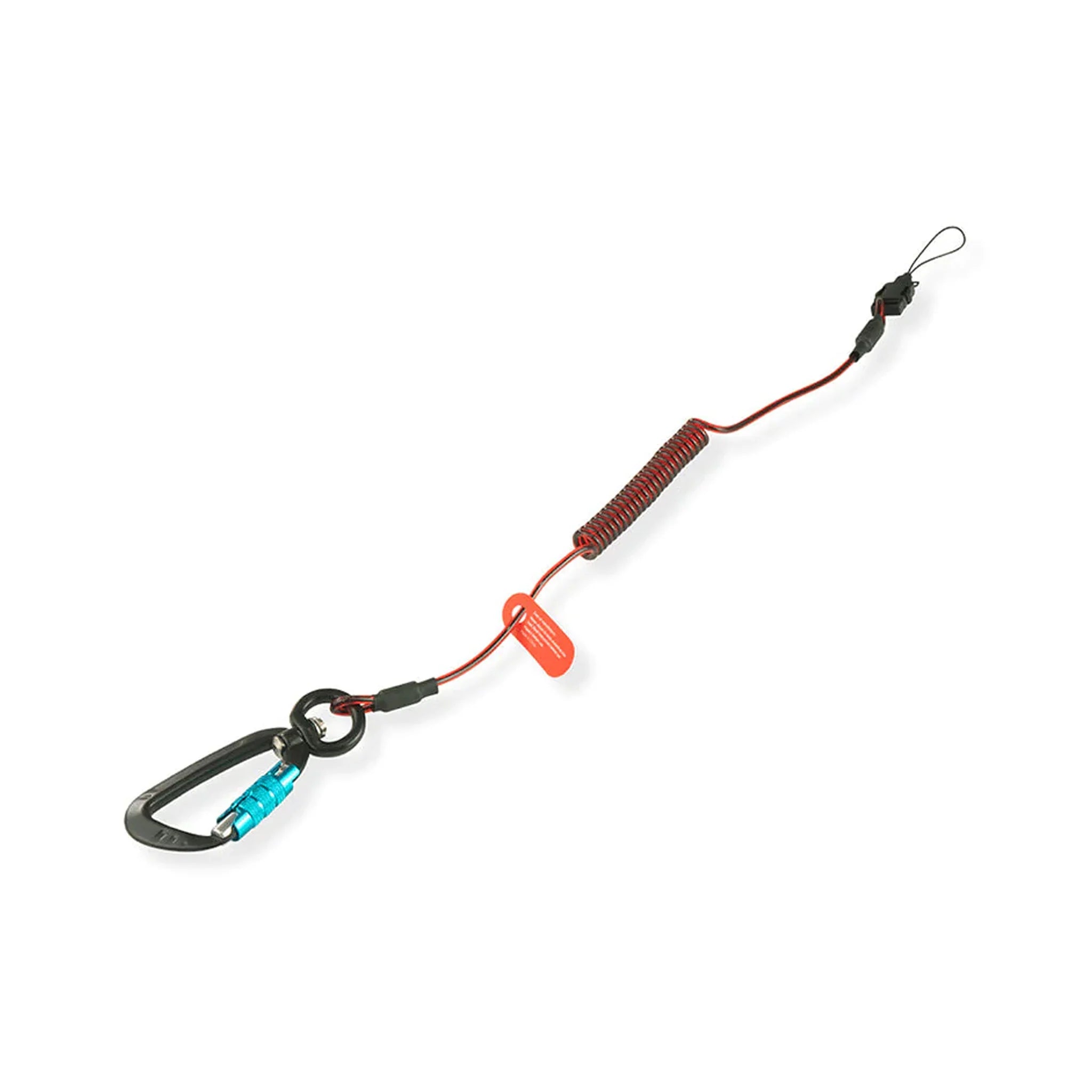Coil E-Tether + Carabiner -  סליל אבטחה קפיצי עם טבעת אוטומטית וסוויבל עד 0.5ק"ג
